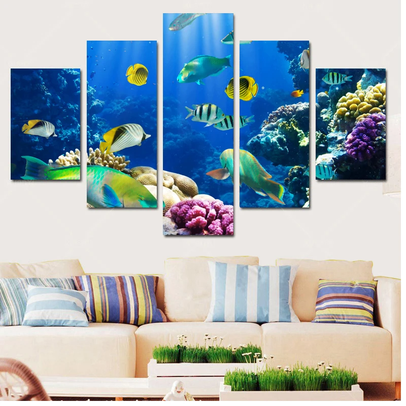 

5pcs 5d diamond embroidery The underwater world home decor Diy 5d diamond Painting landscape cross stitch kits mosaic crafts