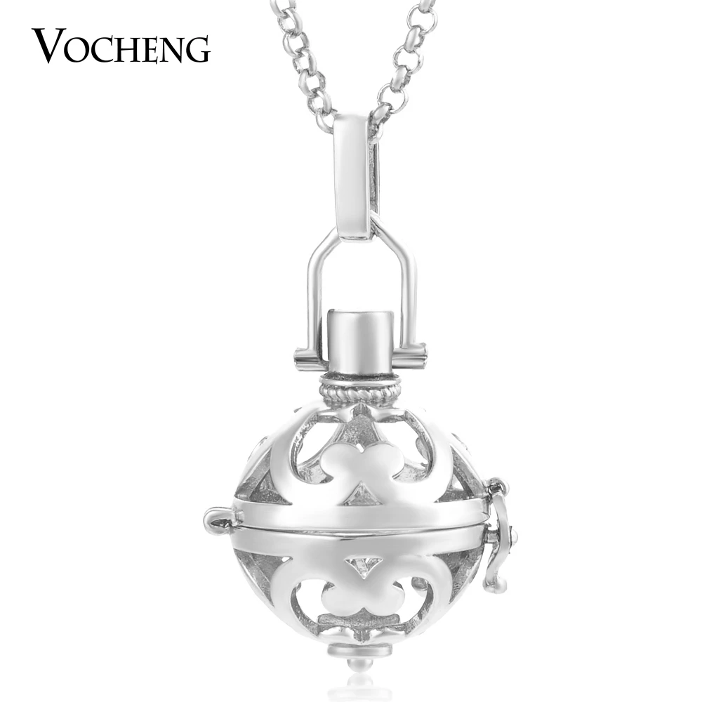 Imagem -03 - Vocheng Colar Grávida Medalhão Perfume Cores Intercambiável Pingente com Corrente de Aço Inoxidável Porcelana 10 10 Pol.