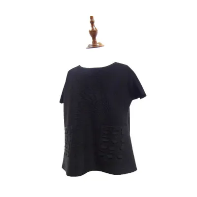 HOT SELLING Miyake pleated clothing loose fashion short design brief T-shirt o-neck short-sleeve top  IN STOCK