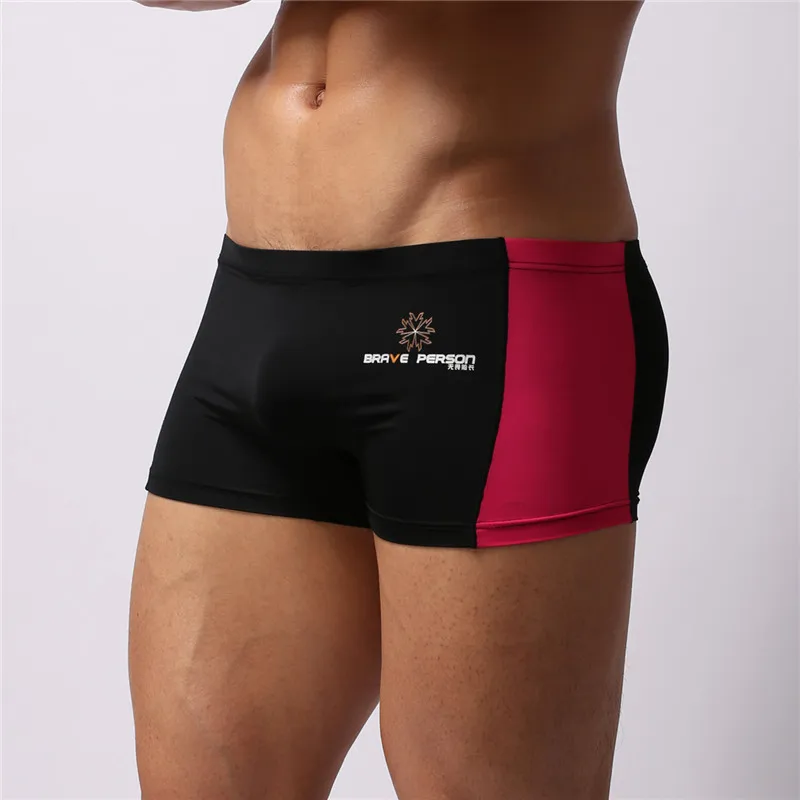 New Sexy Men Boxer Shorts BRAVE PERSON Man Underwear Comfortable Underpants Knickers Patchwork Fashion Cozy Boxer B1005