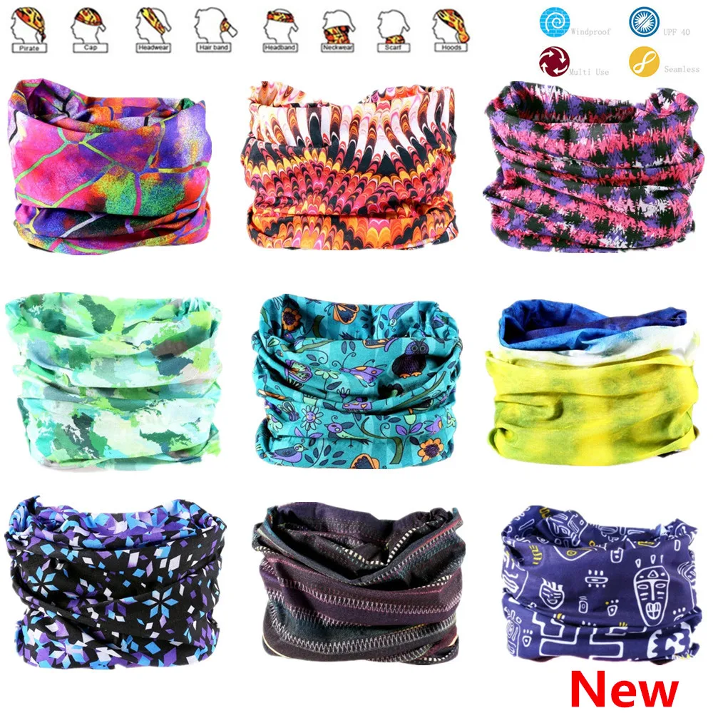 Novelty Multi-color Seamless Bandanas Headwear Scarf Magic Headband  Face Mask Wrap Bicycle Headscarf Frauen Schal