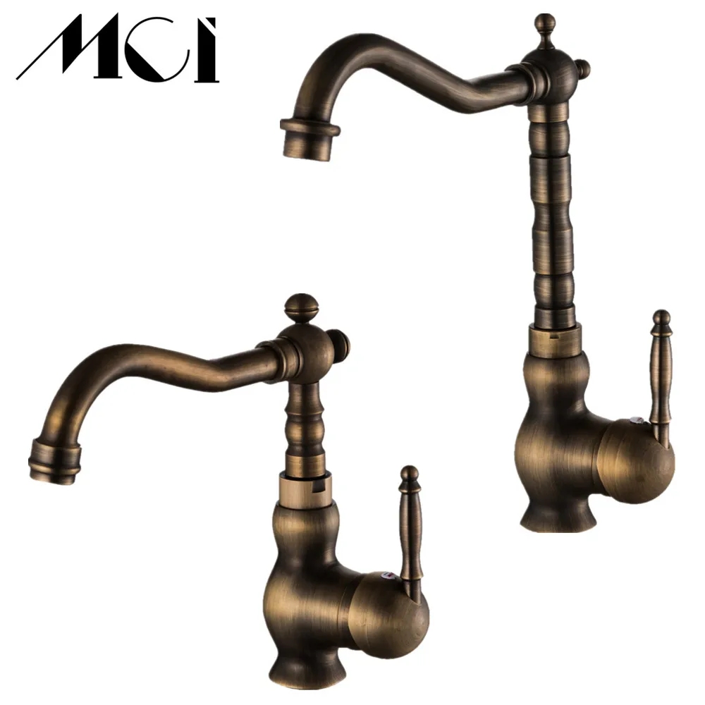 

Kitchen Sink Faucet Antique bronze Brass Mixer Solid copper Luxury Europe style Faucet Torneiras para Banheiro crane Mci