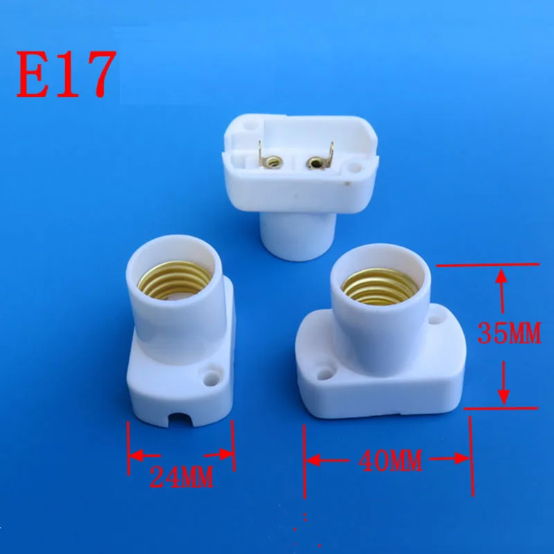 

Plastic E17 Base with Hole for Wire Screw Light Bulb Lamp Socket Holder, White E17 Base Lamp Socket Led Light Bulb Holder