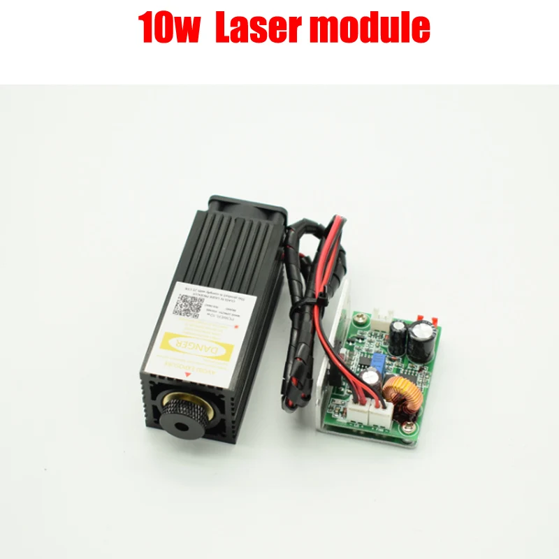 High Power 450nm 10W Focusing Blue Laser Module Laser Engraving Cutting with TTL Module 10000mw with Protection Goggle glasses