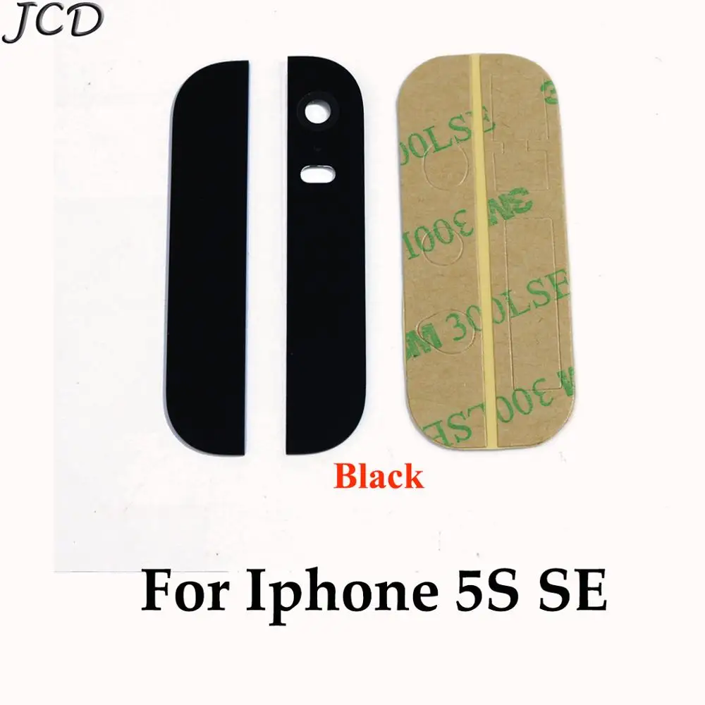 JCD Top Bottom Glass for iPhone 5S se Back Cover Housing Glass +3M Adhesive Sticker + Camera Lens Diffuser Repair Parts