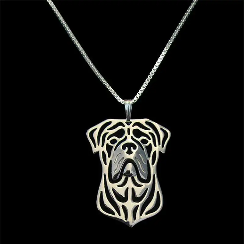 Women's Bull Mastiff Jewelry Necklaces Lover's Metal Dog Pendant Necklaces Drop Shipping