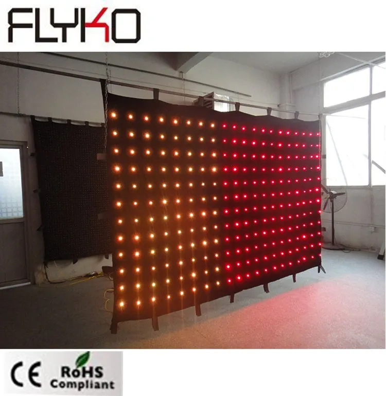 

hot selling P15 2*3M led display video blackdrop led video curtain with SD/PC controller