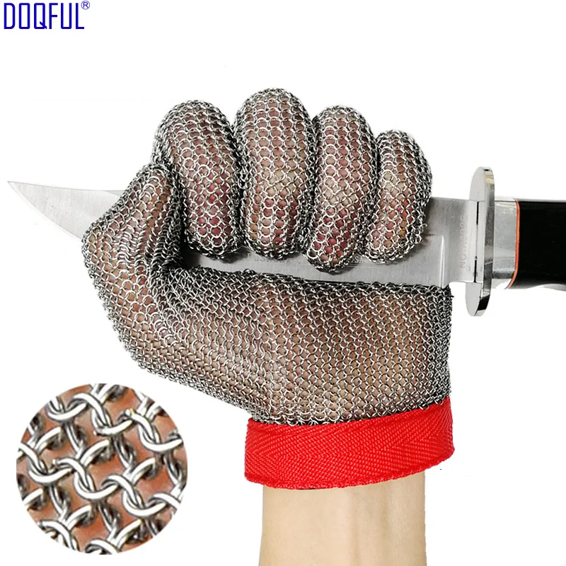 

100% 304 Stainless Steel Ring Anti Cut Glove High Quality Knife Resistant Hand Protection Butcher Cutting Protective Gloves