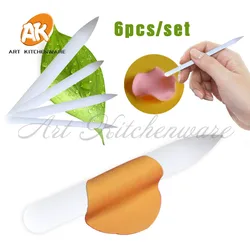 6pcs/set Food Grade Cake Decorating Pen, Rose Decorative Tool, Fondant Cupcake Biscuit DIY Asseccories, Cake Flower Tools MT-06