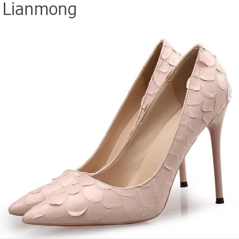 Sexy Spring Women Stereo Petal Leather Pointed Toe Pumps Ladies Slip on Stilettos Party Dress Thin High Heel Pump Shoes