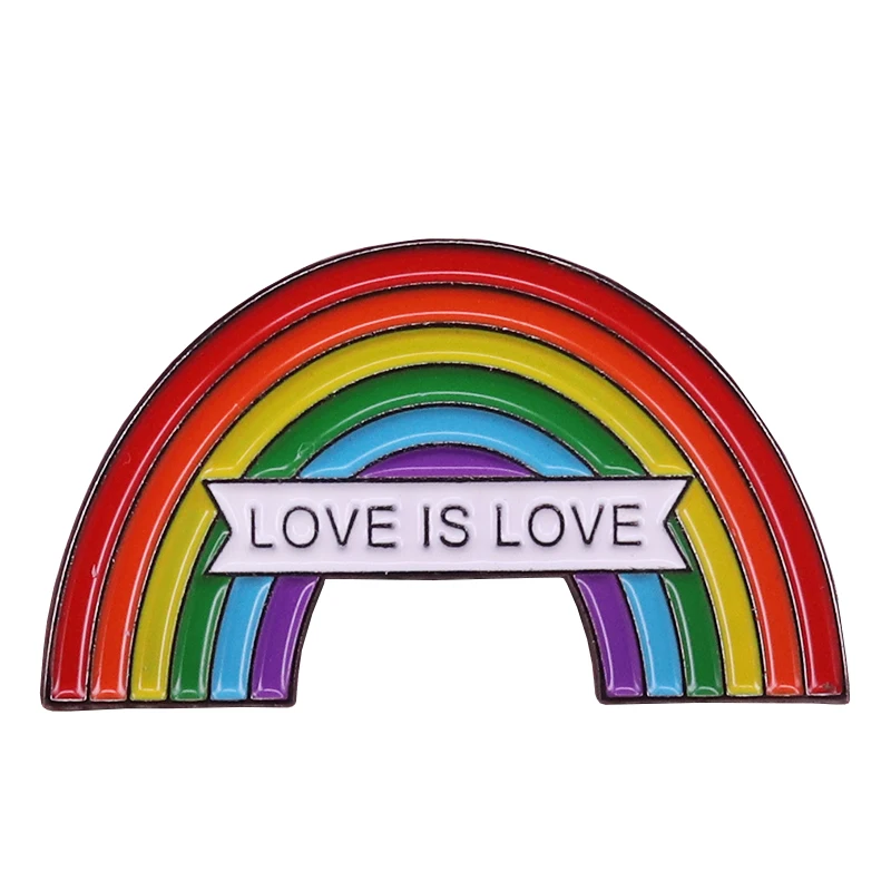 Rainbow enamel pin gay pride brooch love is love same sex marriage badge equal love pins LGBT jewelry sweet Valentine gift