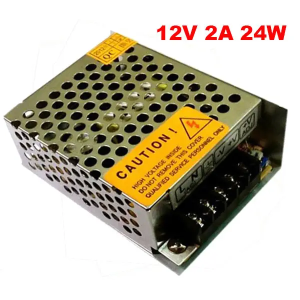 switching mode ac/dc 24W 12V 2a led power supply 12V led driver, Aluminum AC 110V 220V to 12V light transformer for led light