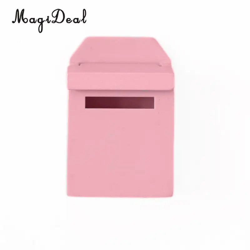 MagiDeal-Caixa De Madeira Com Decalque, Miniatura Dollhouse, Jardim De Fadas, Decoração De Porta, Brinquedos Para Móveis Infantis, Escala 1/12, 6 Cores, 1Pc