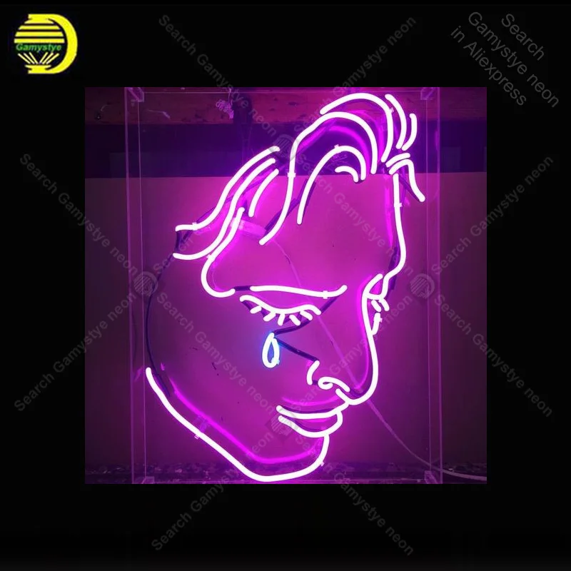 

Neon Sign for Girls with tears real Glass Tube Handmade neon light Sign Decorate Wall home Beer Iconic Neon Light Lamp Advertise