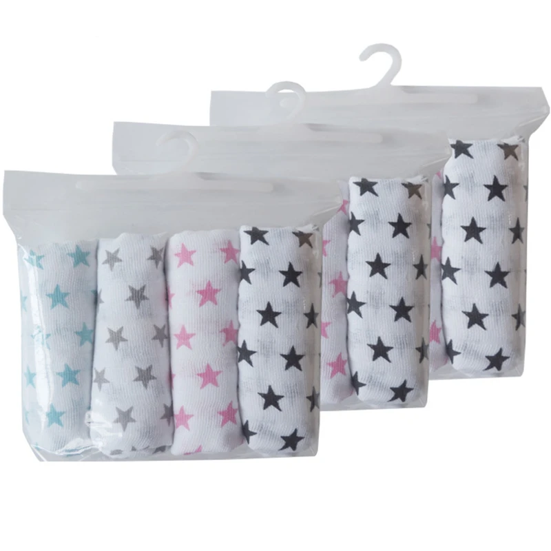 4 Pieces Newborn Muslin Diapers Baby Cotton Nappy Reusable Diapers Repeated Use Gauze Cloth Nappies 70*70 CMm