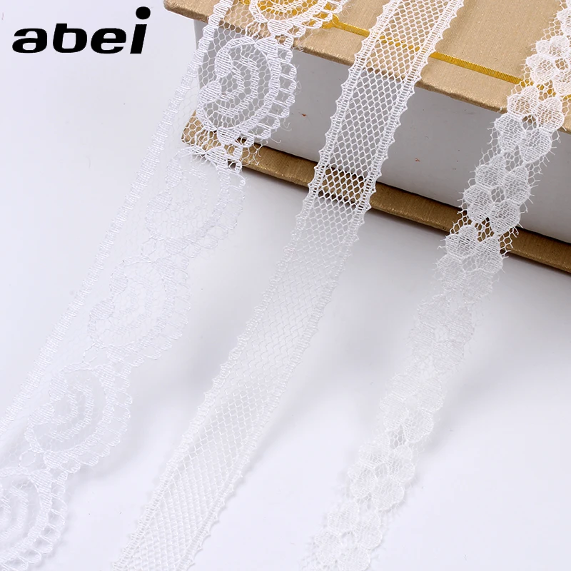 10Yards White Lace Trims 13/15/25mm lace ribbon DIY Clothing accessories Floral wrapping tape material Scrapbooking Decors