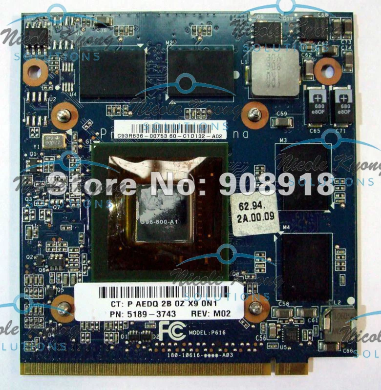 9600M GS 512MB DDR3 5189-3743 for HP TouchSmart IQ800 IQ810 IQ812 IQ820fr IQ830 IQ830ME IQ830ES VGA Video Card Board