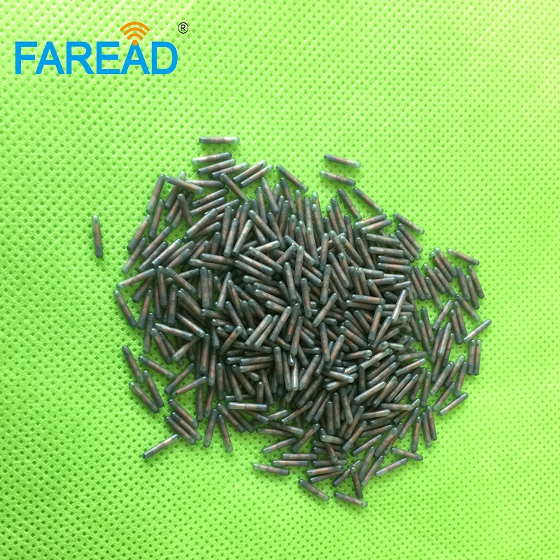 Transpondedor de tubo de vidrio con chips RFID para animales, 1,4x8mm/2,12x12mm, FDX-B ISO11784/5 LF ICAR, identificación de perros y gatos