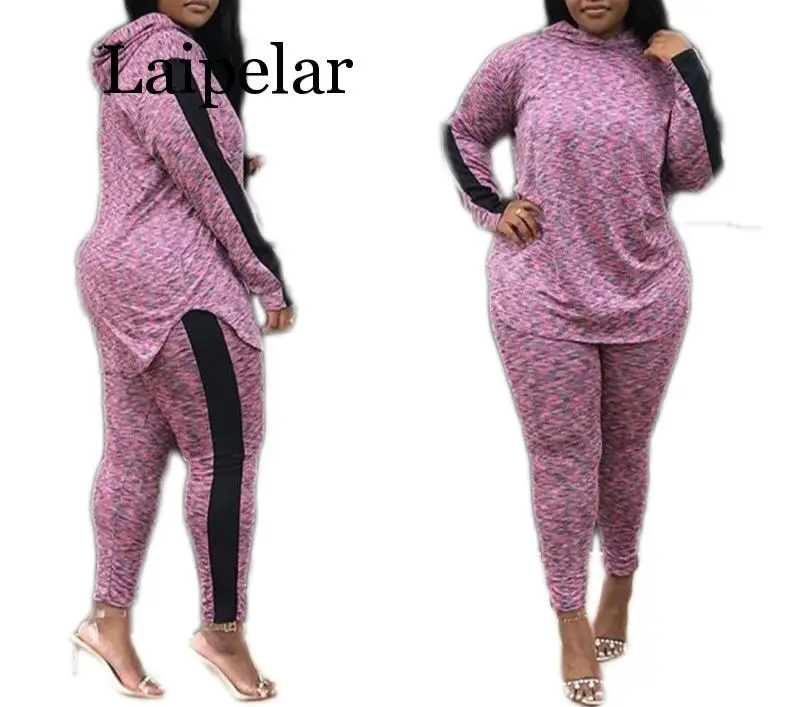 Laipelar Autumn Lady Hot Casual Women 2 Piece Set Solid Hooded Full Sleeve Full Length Age Reduction Women Set