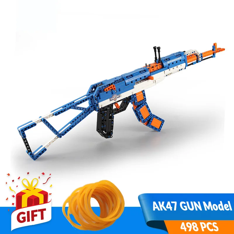 

2018 NEW 498 PCS DIY Building Blocks 3D Mechanical Jigsaw Gun Toys AK47 Rifle Model Kit Compatible All Major Brands Gift for Boy