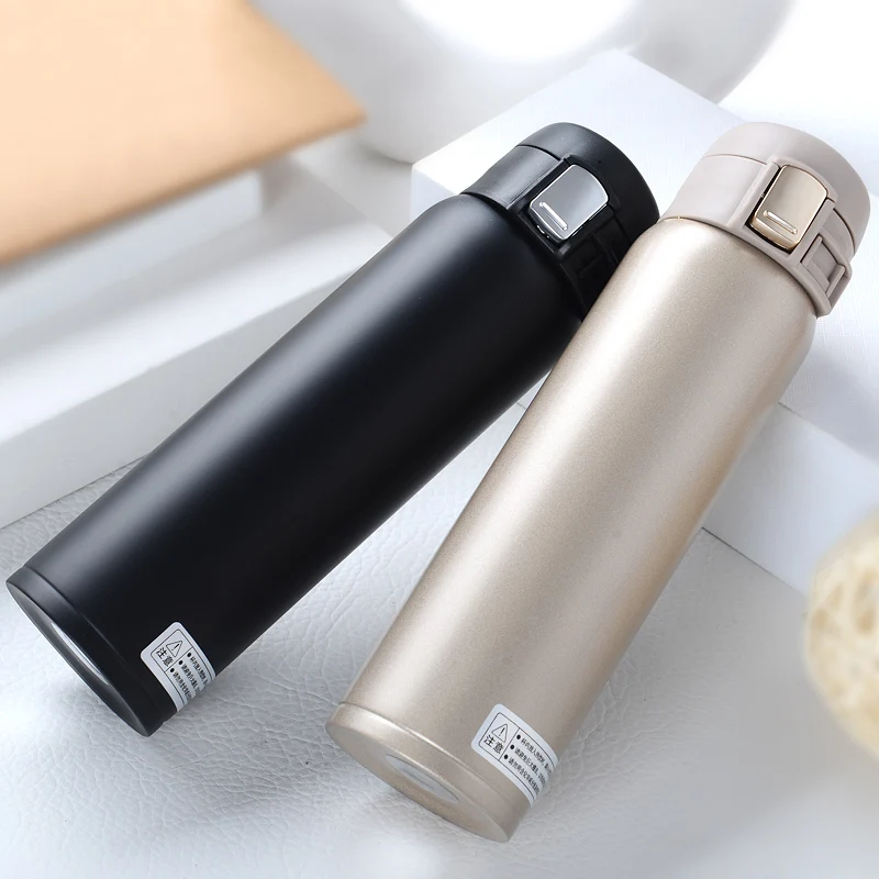 500ml  Insulated Thermos Cup 304 Stainless Steel Thermal My Water Bottle Pop-Up Lid Vacuum Flask Travel Mug