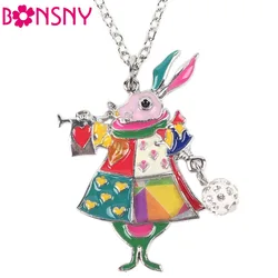 Newei Mouse Necklace Enamel Rabbit Pendant Zinc Alloy Plate New 2016 Fashion Jewelry For Women Statement Collar Accessories