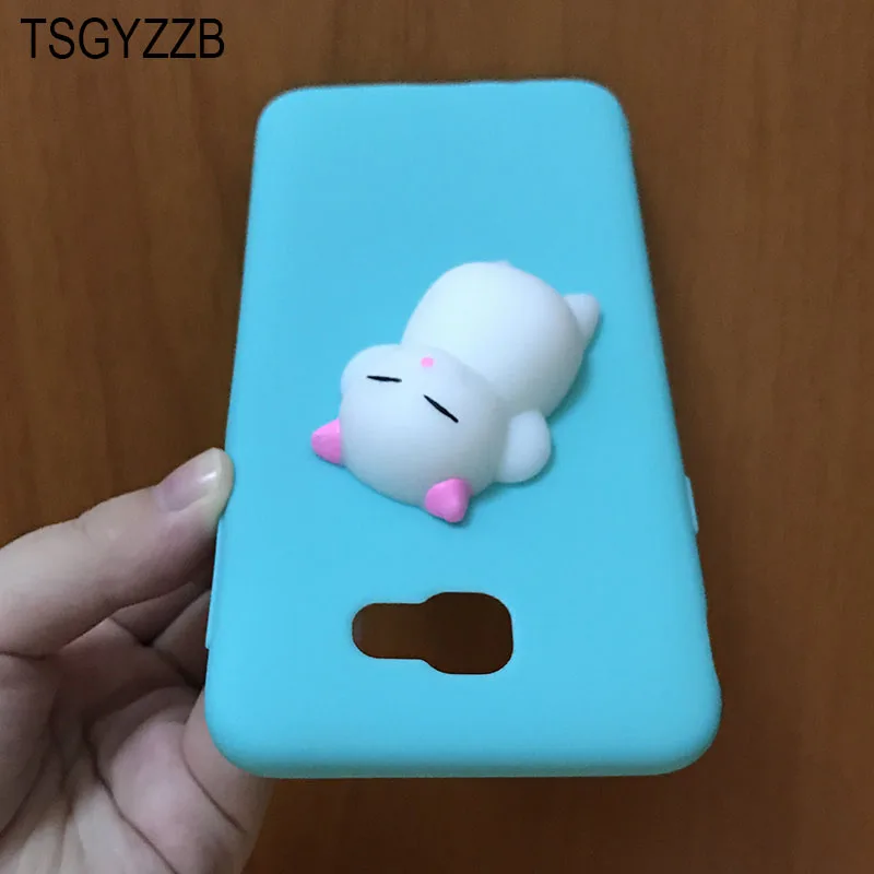 Squishy 3D Toys Cat Phone Cases For Samsung Galaxy 2016 on 5 on5 J5 Prime Soft TPU Silicon Back Cover Capa J7 Prime Squishy Case