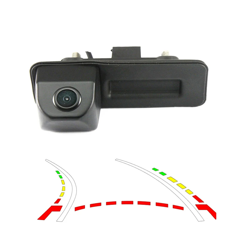 92*35mm HD CCD Reversing Trajectory Tracking For Skoda Roomster Fabia Octavia Yeti Superb Trunk Handle 520TVL Car Backup Camera