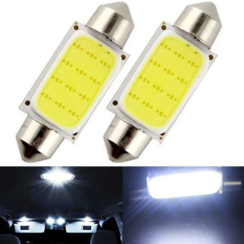 JX-LCLYL 2pcs 41MM 3014 33SMD LED Car Festoon Dome Interior Map Light Bulb White