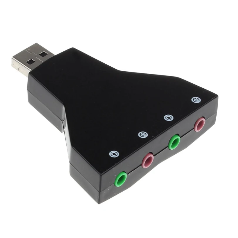 Microphone MIC Headset 7.1 Ch 3D Audio Card Converter Double Sound Card Virtual 7.1 Channel USB 2.0 Audio Adapter Dual