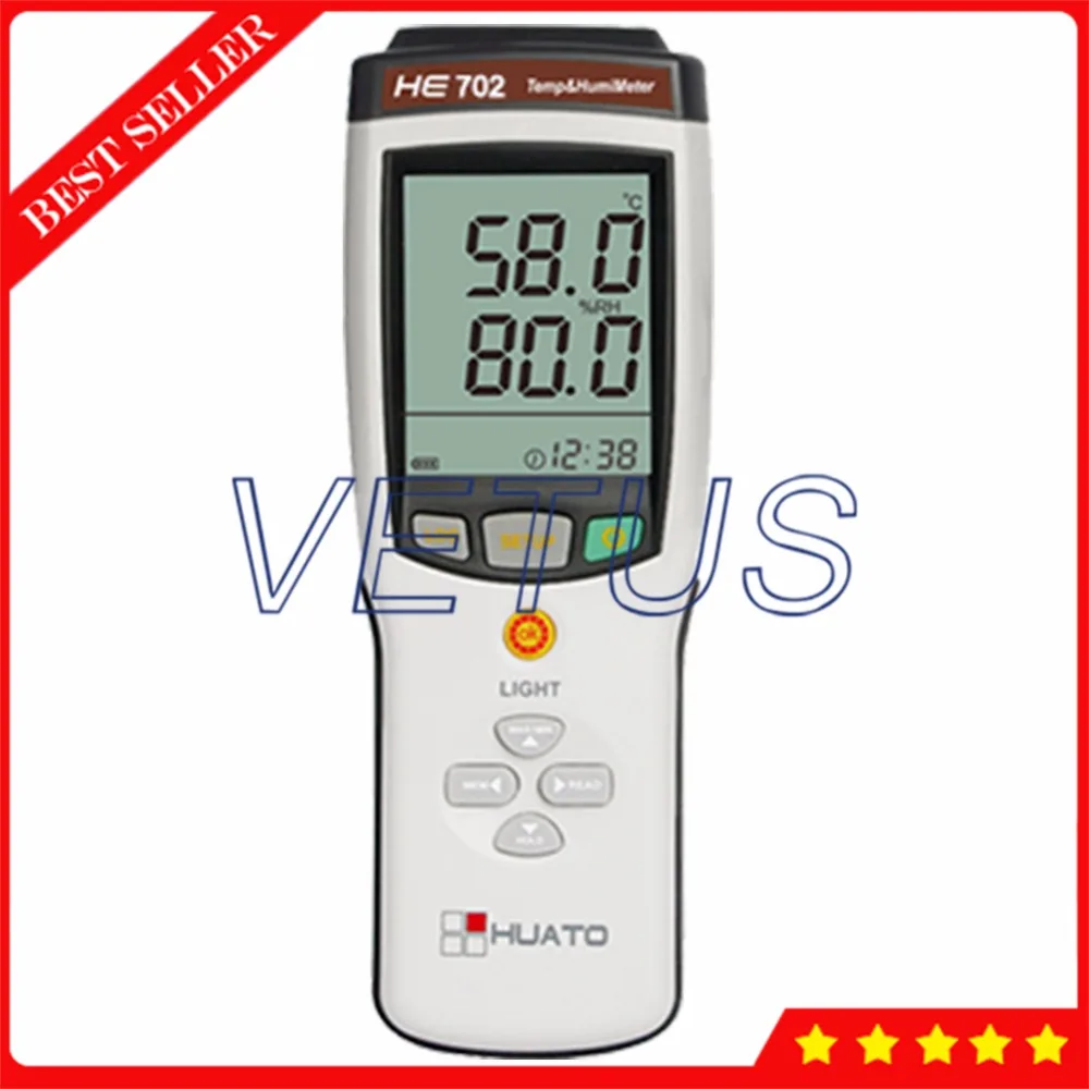 HE702 K J E T R S N B Type Digital Temperature Meter Handheld 2 Channel Thermocouple Thermometer -200~1800C Thermocouple Sensor