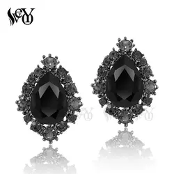 VEYO-Pendientes redondos de cristal para mujer, aretes elegantes, gran oferta, envío gratis, joyería de moda