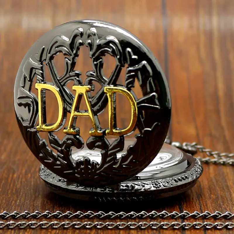 Beste Geschenke Steampunk Quarz Uhren Mode Gold Ton Dad Quarz Taschenuhr für Vater Dady Vatertag Papa Männer der Uhr