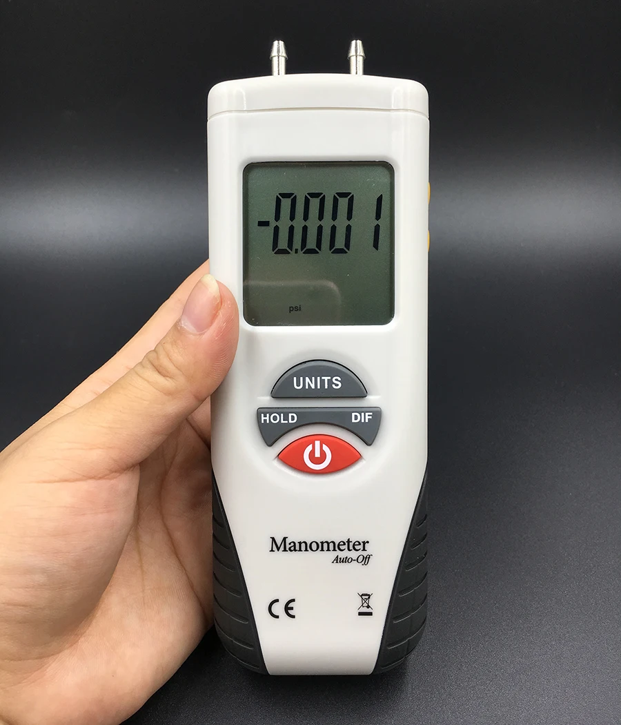 Manómetro Digital de HT-1890, medidor de presión de aire, diferencial de presión de aire, LCD de alto rendimiento, retención de datos 55H2O A + 55H2O