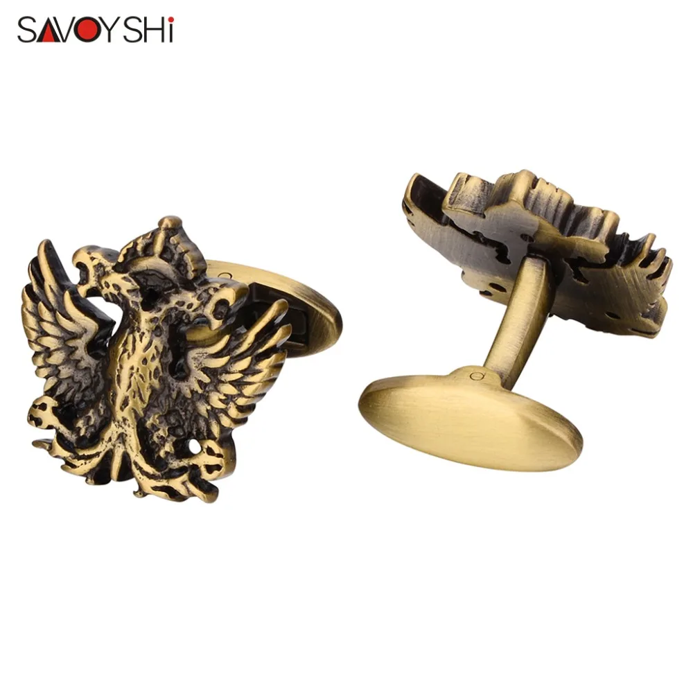 SAVOYSHI 2 colors available Shirt Cufflinks for Mens High quality Vintage Metal Double-headed eagle Cuff links Brand Jewelry