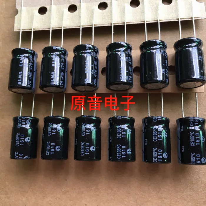 50PCS/20pcs Original ELNA RJ4 470UF35V electrolytic capacitor brand new 35V470UCE105 degree capacitor 10X16mm FREE SHIPPING