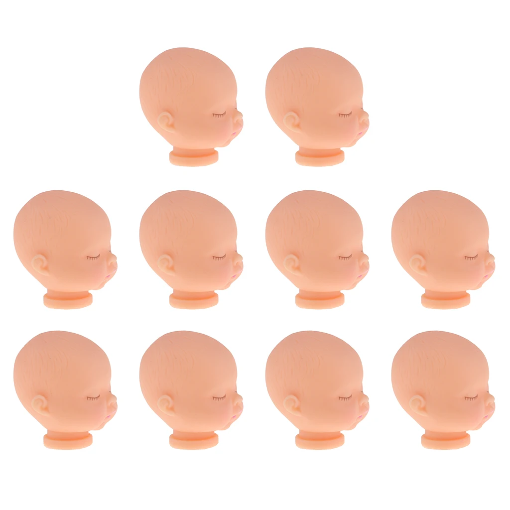 Reborn Kits Mini Baby Heads Mold Bald Head Sculpt For 5inch Mini Bathing Doll Custom Making Accessory 10 Pieces