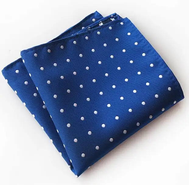 RBOCOTT Mens Pocket Squares Dot Pattern Blue Handkerchief Fashion Hanky For Men Business Suit Accessories 25cm*25cm