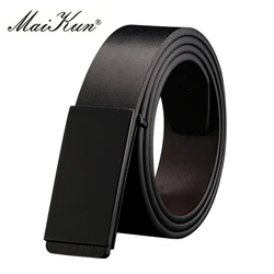 Maikun Belts for Men High Quality Smooth Buckle Synthetic Leather Male Belt Fashionable Men Belt for Jeans