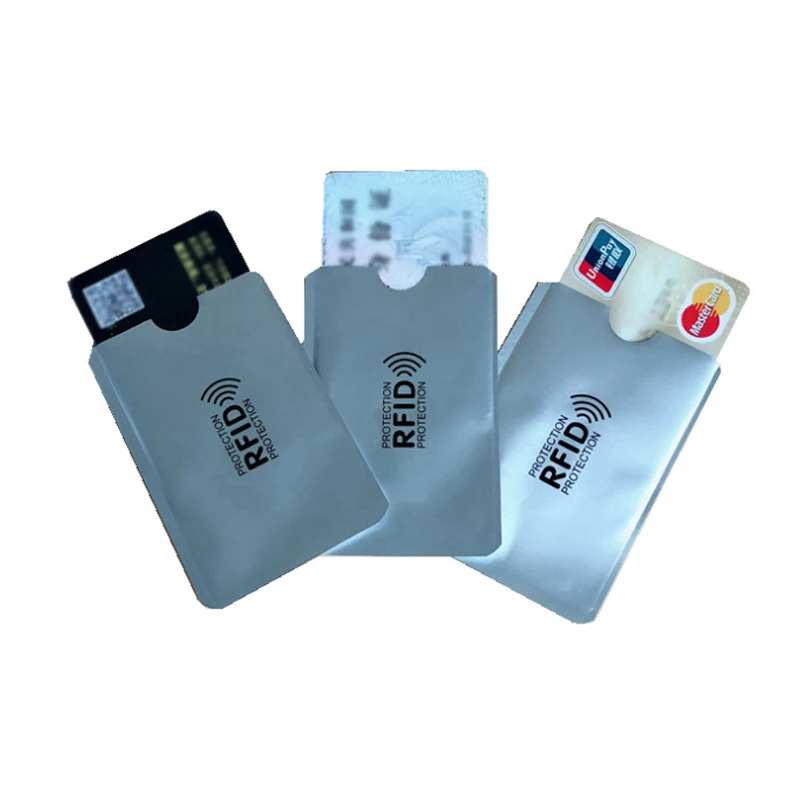 5Pcs aluminum foil Portable Anti-Scan Credit RFID Card Protective Anti-Magnetic Holder Bag ID band card Protector