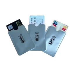 5Pcs aluminum foil Portable Anti-Scan Credit RFID Card Protective Anti-Magnetic Holder Bag ID band card Protector