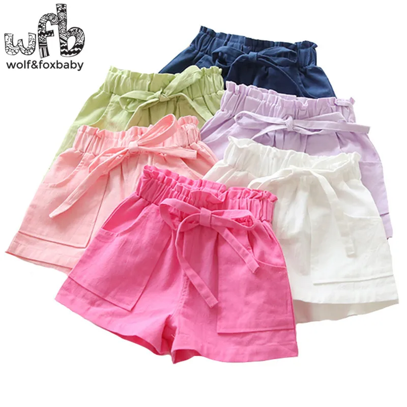 Retail 2-8 years shorts beach pants candy color fresh kids children summer