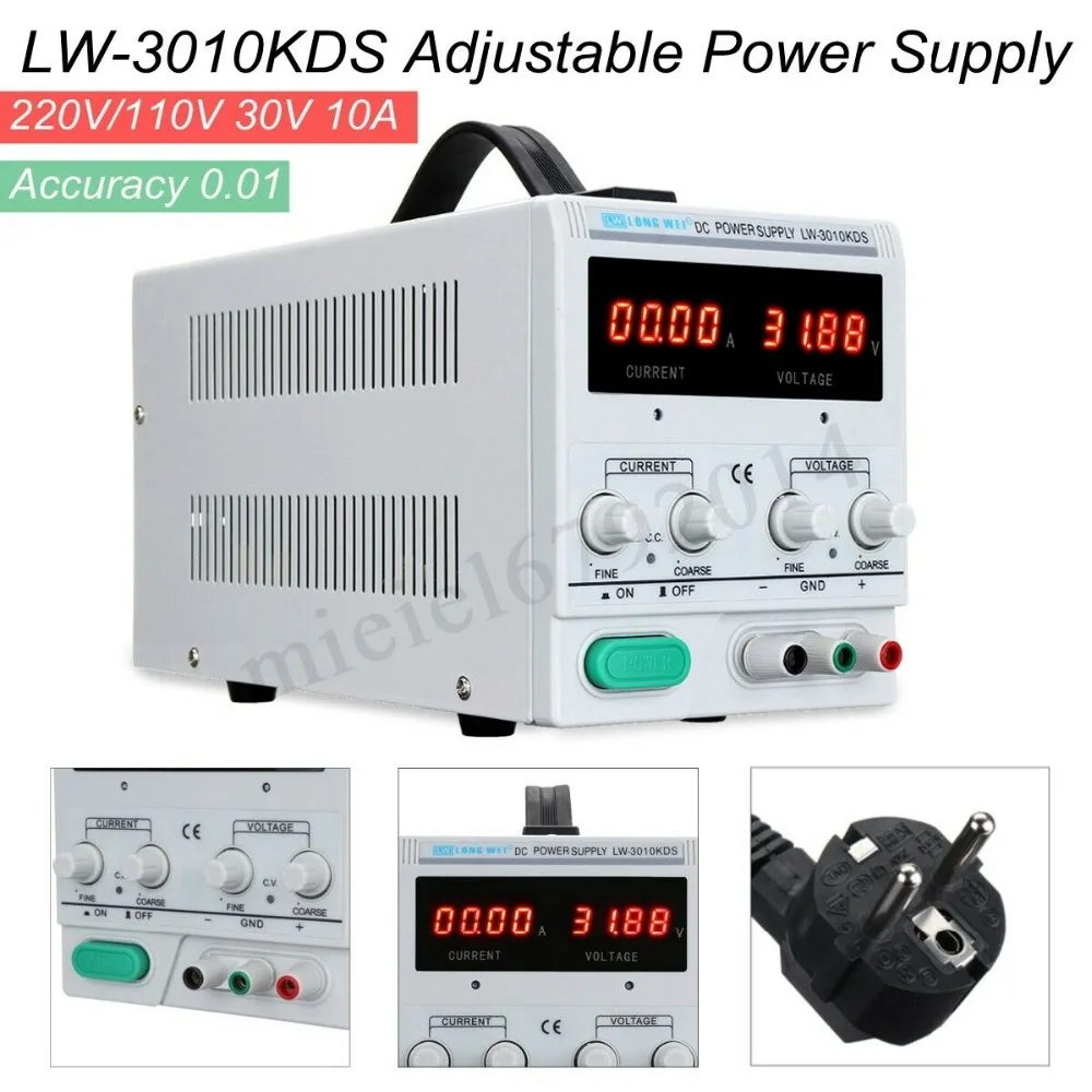 

LW-3010KDS Power Supply 30V 10A Adjustable DC Power Supply Precision Variable Digital Lab Test