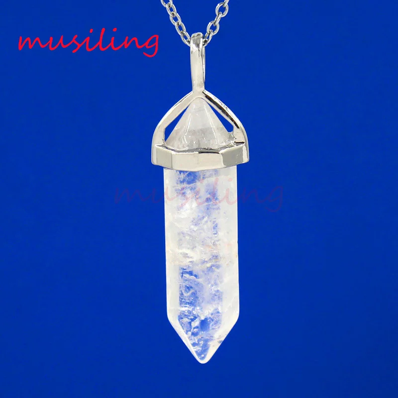 musiling Jewelry Pendant Necklace Natural Gem Stone Pendant Hexagon Prism Pendant Pendulum Charms Amulet Fashion Jewelry 1pcs