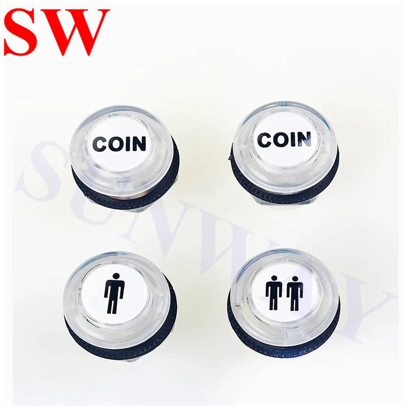 4 pcs 28mm rodada Anel-Fixação de Arcade botão moeda Única dupla botão 1 p/2 p LEVOU iluminado Botão com microswitch
