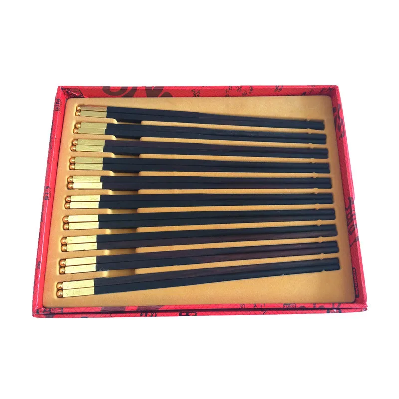 

Ebony old mahogany chopsticks without paint wax mahogany kitchen utensils housewarming gift ten pairs Set