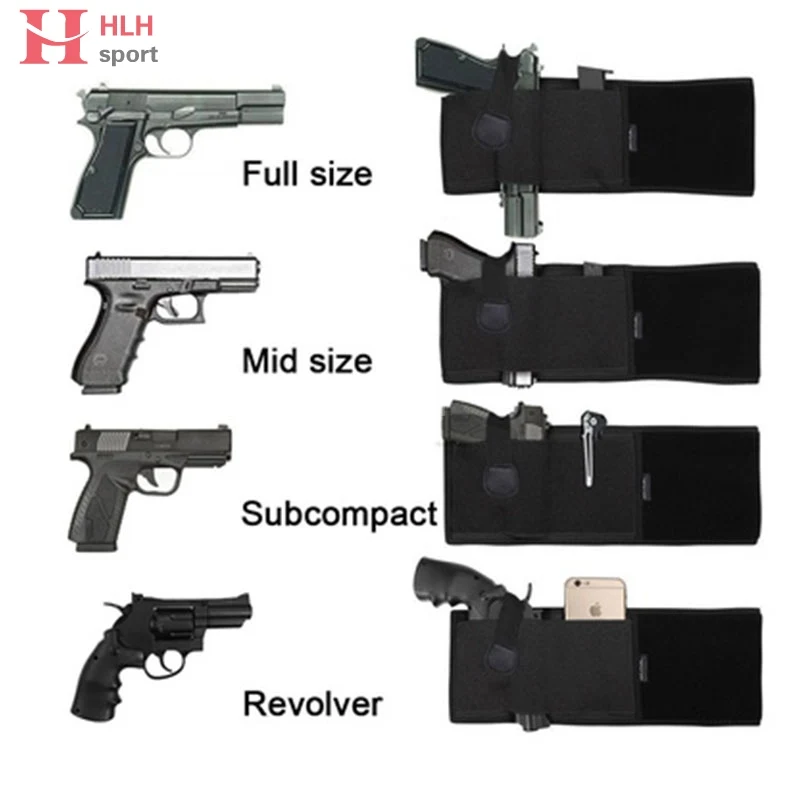 Breathable Men & Women Belly Band Gun Holster Concealed Carry Waist Belt Waistband airsoft gun Holsters