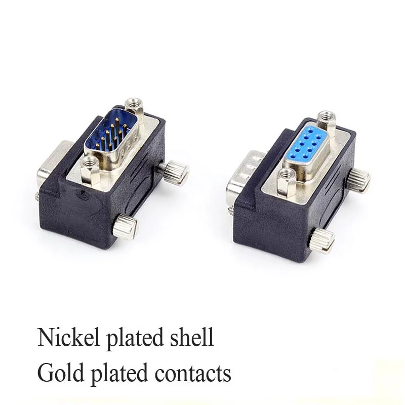 Codo en ángulo de 90 grados RS232 serie 9 pines macho a hembra cambiador de género para IPC POS ATX SBC ARM Dsub 9p extensor