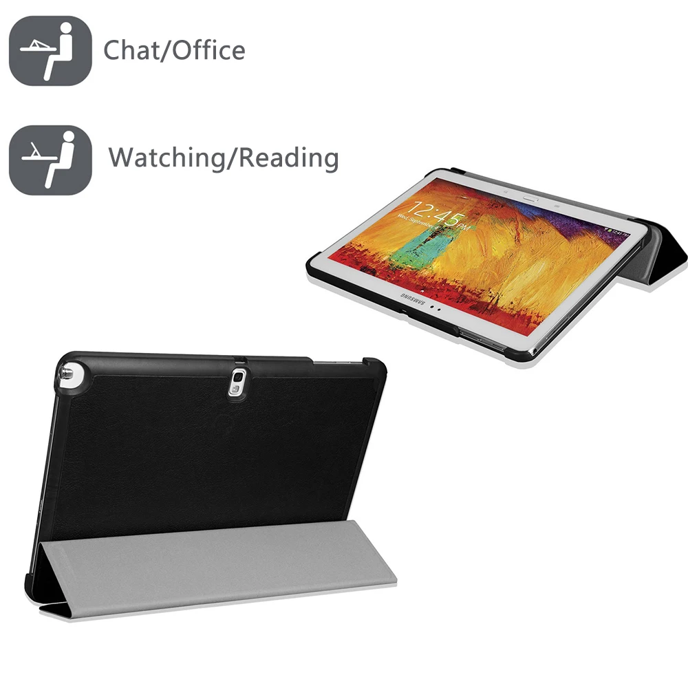 For Samsung Galaxy Note 10.1 2014 Edition P600 P601 P605 P607 Tab Pro T520 T525 Tablet Smart PU Leather Cover Case Free Pen+Film