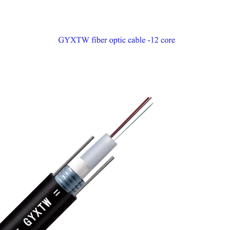 1000m/roll GYXTW 12 Core Single Mode Outdoor Armoured Fiber Optic Cable FTTH  Central Tube Light-armored Cable